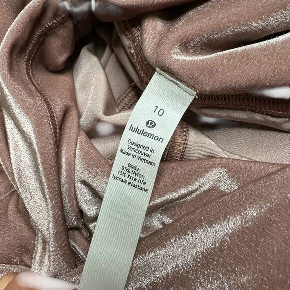 LULULEMON Wunder Lounge High Rise Velvet Leggings Women's Size 10 Pink Oak - Picture 3 of 9
